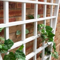 Cheap 😀 Dura-Trel 7.75-Foot White Vinyl Estate Fan Trellis ✨ -Garden Trellises Shop detail2DU031