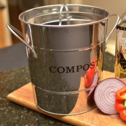 Buy ✔️ Exaco Kitchen Compost Bins 2-n-1 Compost Bucket - Stainless Steel ⭐ -Garden Trellises Shop detail2EX079