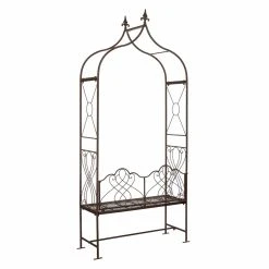 Promo 👏 Arbors Safavieh Eloise 8 Ft. Iron Arbor With Bench ✨ -Garden Trellises Shop detail2SAV8093