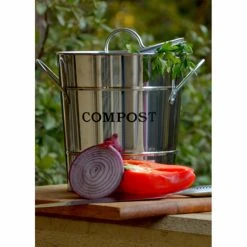 Buy ✔️ Exaco Kitchen Compost Bins 2-n-1 Compost Bucket - Stainless Steel ⭐ -Garden Trellises Shop detail3EX079