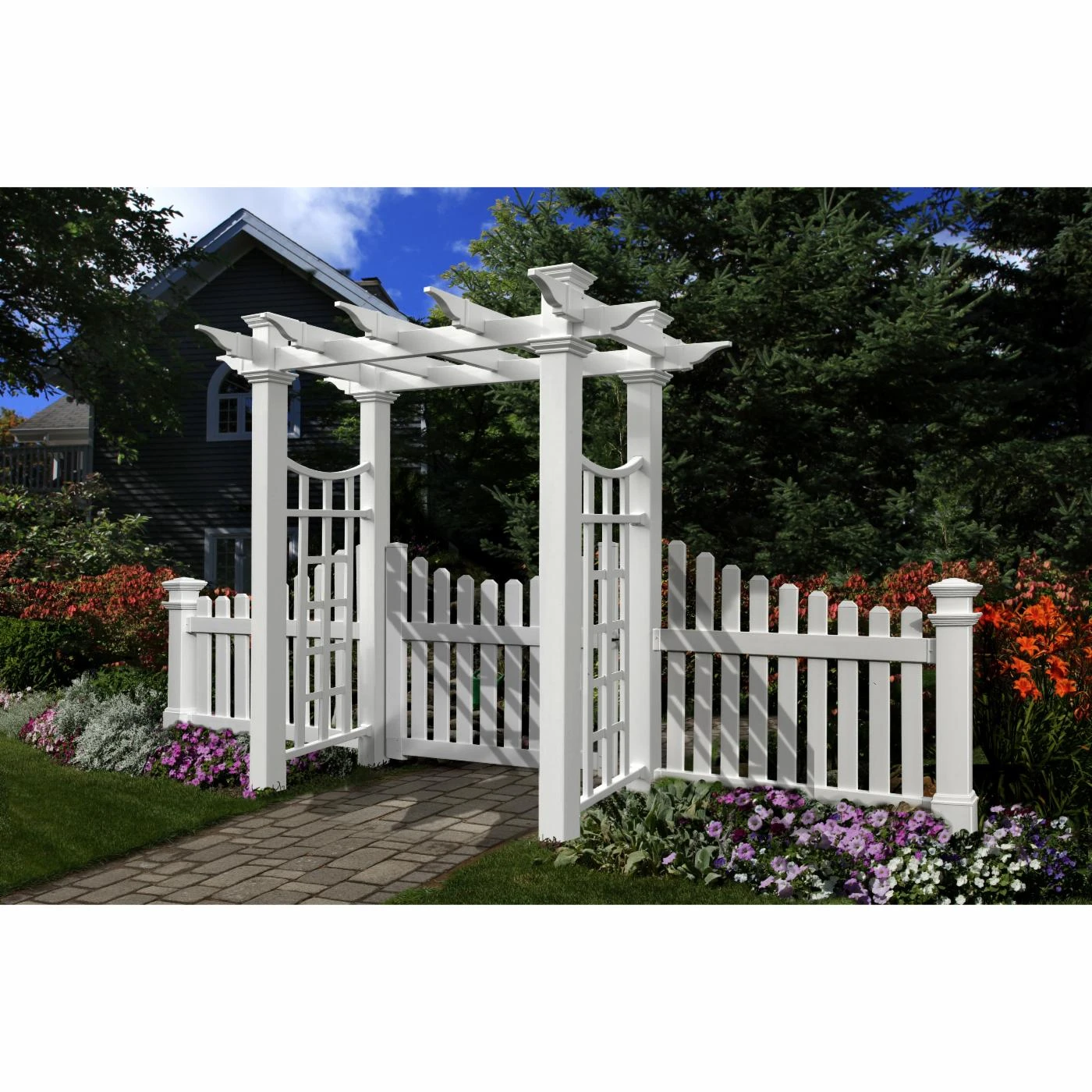 Deals ✔️ New England Arbors Arbors Vita Fairfield Deluxe 7.75-ft. Vinyl Pergola Arbor ✨ 6 Deals ✔️ New England Arbors Arbors Vita Fairfield Deluxe 7.75-ft. Vinyl Pergola Arbor ✨ - Image 6