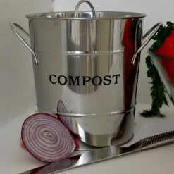 Buy ✔️ Exaco Kitchen Compost Bins 2-n-1 Compost Bucket - Stainless Steel ⭐ -Garden Trellises Shop detail4EX079