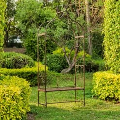 Promo 👏 Arbors Safavieh Eloise 8 Ft. Iron Arbor With Bench ✨ -Garden Trellises Shop detail4SAV8093