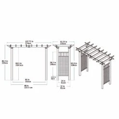 Buy ⌛ New England Arbors Arbors Vita Fairfield Grande 7-ft. Arbor ✔️ -Garden Trellises Shop detail7NEA156