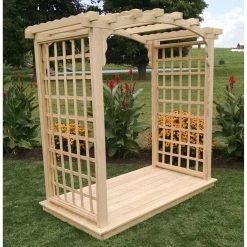 Best Pirce ✨ A & L Furniture Arbors A & L Furniture Cambridge 7 Ft. High Cedar Arbor With Deck 💯 -Garden Trellises Shop detailALF392