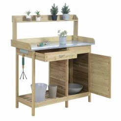 Best reviews of 👏 Wood Potting Benches Convenience Concepts Deluxe Potting Bench With Cabinet ⌛ -Garden Trellises Shop detailCONV200