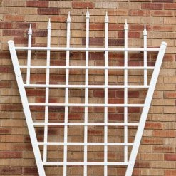 Cheap 😀 Dura-Trel 7.75-Foot White Vinyl Estate Fan Trellis ✨ -Garden Trellises Shop detailDU031