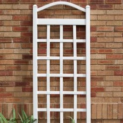 New ✨ Dura-Trel Cambridge 6-ft. Vinyl Arch Trellis - White ✨ -Garden Trellises Shop detailDU059