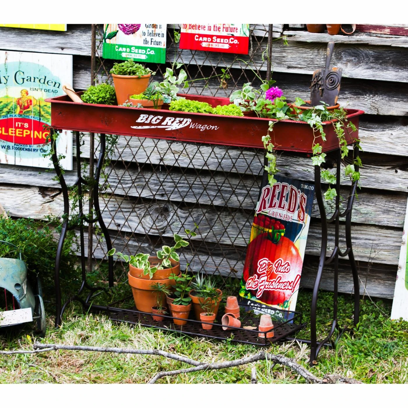 Hot Sale 🥰 Metal Potting Benches Evergreen Enterprises Red Wagon Potting Table 🧨 3 Hot Sale 🥰 Metal Potting Benches Evergreen Enterprises Red Wagon Potting Table 🧨 - Image 3