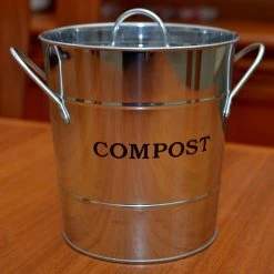 Buy ✔️ Exaco Kitchen Compost Bins 2-n-1 Compost Bucket - Stainless Steel ⭐ -Garden Trellises Shop detailEX079