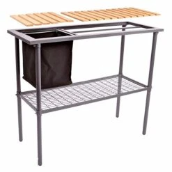 Best Sale 🎁 Jewett Cameron Metal Potting Benches Garden Utility/Potting Table With Mesh Top ✔️ -Garden Trellises Shop detailJCC067