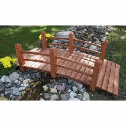 Budget ⭐ Wood Bridges HGC Wood Garden Bridge With Double Rails ❤️ -Garden Trellises Shop detailUNII069