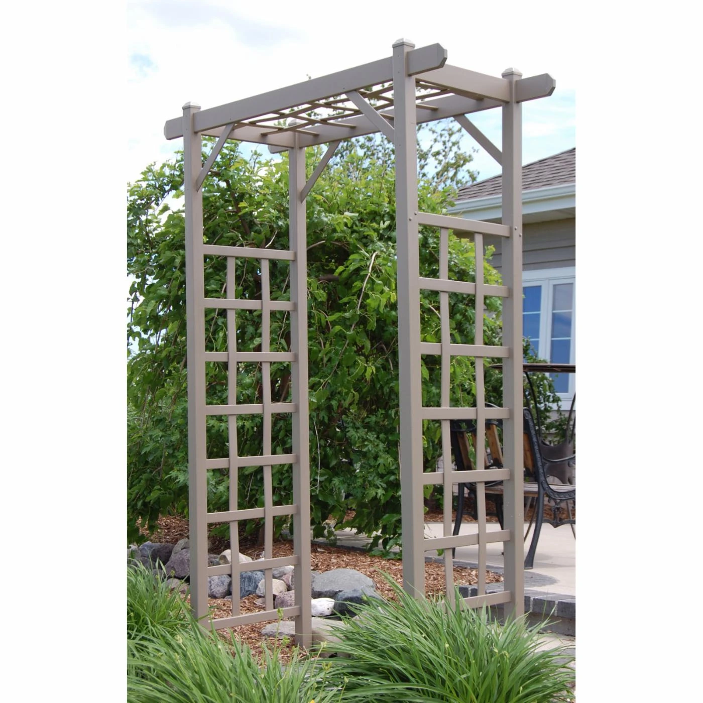 Cheapest ⭐ Arbors Dura-Trel Elmwood 7-ft. Vinyl Pergola Arbor ⭐ 2 Cheapest ⭐ Arbors Dura-Trel Elmwood 7-ft. Vinyl Pergola Arbor ⭐ - Image 2