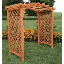 Hot Sale ⌛ A & L Furniture Arbors A & L Furniture Jamesport 7.3 Ft. High Wood Arbor 🎁