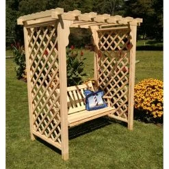 Top 10 🎉 A & L Furniture Arbors A & L Furniture Covington 7.5 Ft. High Wood Arbor With Swing 🌟