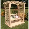Best Pirce ✨ A & L Furniture Arbors A & L Furniture Jamesport 7.5 Ft. High Wood Arbor With Deck And Swing ✔️