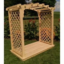 Budget ✨ A & L Furniture Arbors A & L Furniture Jamesport 7.5 Ft. High Cedar Arbor With Deck ✨