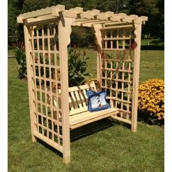 Deals ✔️ A & L Furniture Arbors A & L Furniture Lexington 7.5 Ft. High Cedar Arbor With Swing ✔️