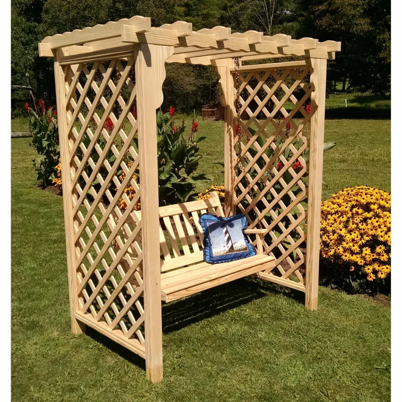 Outlet π A & L Furniture Arbors A & L Furniture Covington 7.5 Ft. High Cedar Arbor With Swing β€οΈ 1 Outlet π A & L Furniture Arbors A & L Furniture Covington 7.5 Ft. High Cedar Arbor With Swing β€οΈ