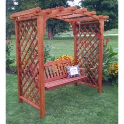 Wholesale ❤️ A & L Furniture Arbors A & L Furniture Jamesport 7 Ft. High Cedar Arbor With Swing ⭐