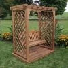 Cheapest 🔥 A & L Furniture Arbors A & L Furniture Covington 7 Ft. High Cedar Arbor With Deck And Swing 🧨