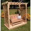 Budget ⌛ A & L Furniture Arbors A & L Furniture Covington 7 Ft. High Cedar Arbor With Deck And Glider 🧨