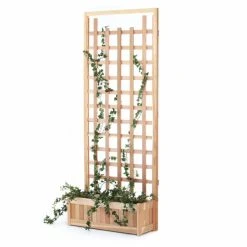 Discount ✔️ Wood All Things Cedar Western Red Cedar 2-Piece Planter With Trellis Panel ⭐