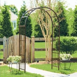 Outlet ❤️ Arbors Deer Park Ironworks Solera 7-ft. Steel Arch Arbor ❤️