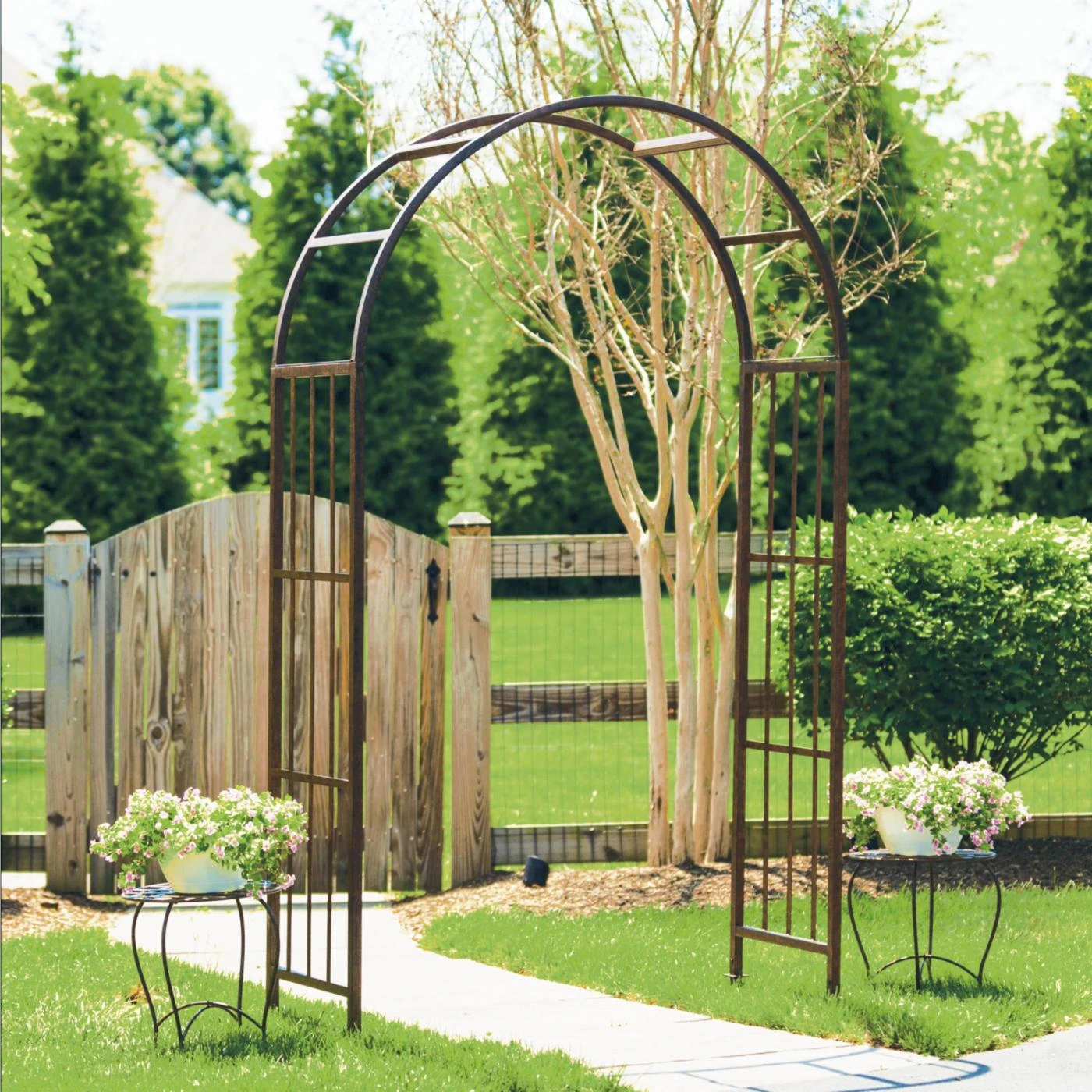 Outlet ❤️ Arbors Deer Park Ironworks Solera 7-ft. Steel Arch Arbor ❤️ 1 Outlet ❤️ Arbors Deer Park Ironworks Solera 7-ft. Steel Arch Arbor ❤️