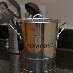 Buy ✔️ Exaco Kitchen Compost Bins 2-n-1 Compost Bucket - Stainless Steel ⭐