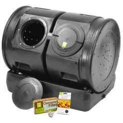 Best Pirce ๐ Compost Tumblers Compost Wizard 50 Gallon Dueling Compost Tumbler Starter Kit โ๏ธ