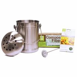 Promo 🛒 Kitchen Compost Bins Compost Wizard 3 Qt. Stainless Steel Compost Essential Kit 🔥