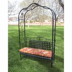 Best Pirce ⌛ Arbors International Caravan Iron Arch Arbor With Bench - 7.25-ft. ⭐