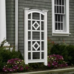 New 🔔 New England Arbors Vita Milan 4.75-ft. Vinyl Arch Wall Trellis ⌛