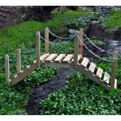 Buy ✨ Shine Company Wood Bridges Decorative Garden Bridge - Natural 😉