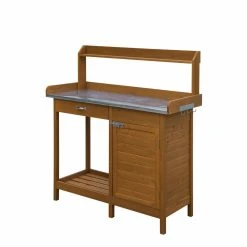 Best reviews of 👏 Wood Potting Benches Convenience Concepts Deluxe Potting Bench With Cabinet ⌛ -Garden Trellises Shop scaleCONV200
