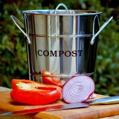 Buy ✔️ Exaco Kitchen Compost Bins 2-n-1 Compost Bucket - Stainless Steel ⭐ -Garden Trellises Shop scaleEX079