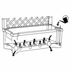 Budget 🎉 Vinyl Exaco Calypso Planter With Trellis ⌛ -Garden Trellises Shop scaleEX183